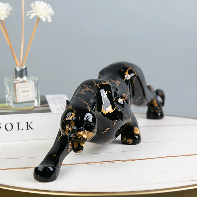Elegant Jaguar Stenskulptur i Høj Kvalitet