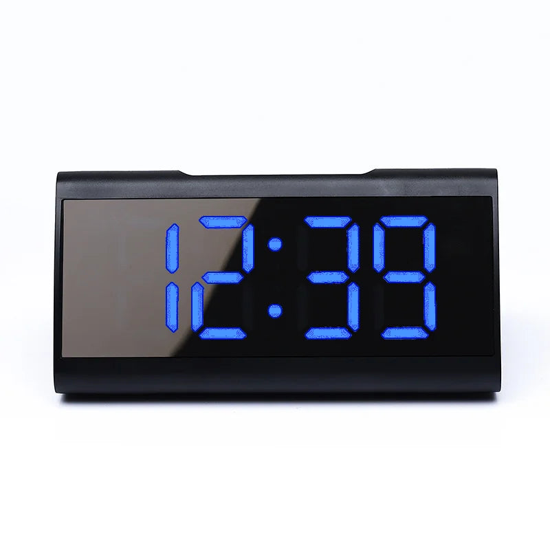 Buet LED Vækkeur med Snooze og Spejlfinish