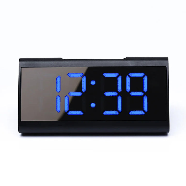 Buet LED Vækkeur med Snooze og Spejlfinish