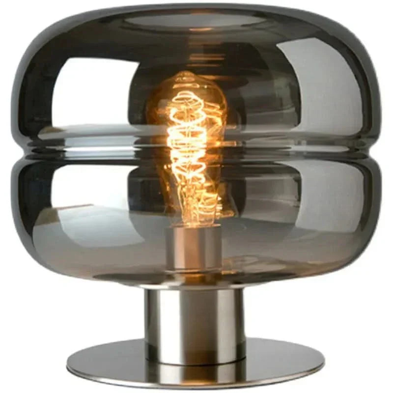 Skandinavisk Glas Bordlampe i Klar, Røggrå eller Cognac