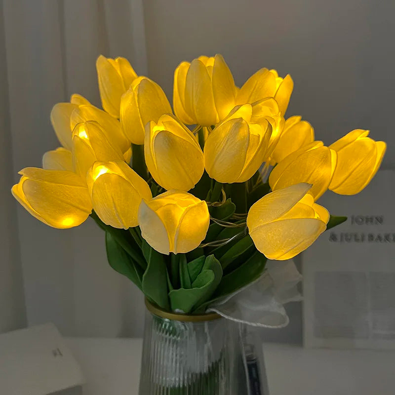 LED Faux Tulipan Bouquet Lampe til Bryllup og Hjemmedekoration