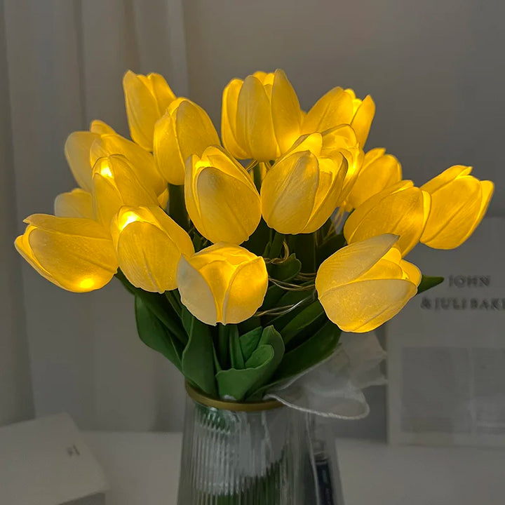 LED Faux Tulipan Bouquet Lampe til Bryllup og Hjemmedekoration