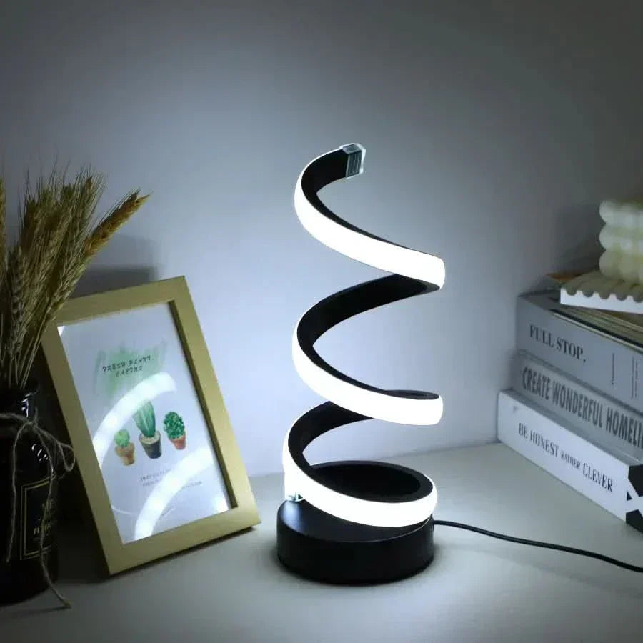 Justerbar Spiral LED Bordlampe med Blødt Lys