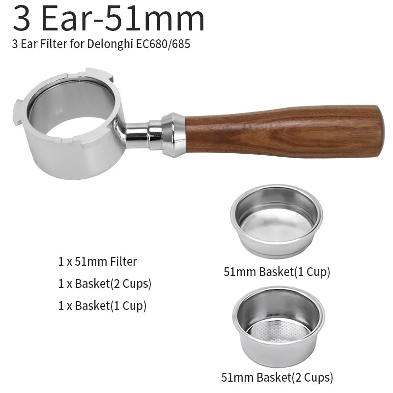 Kaffepulverholder 51mm til Delonghi EC680/EC685