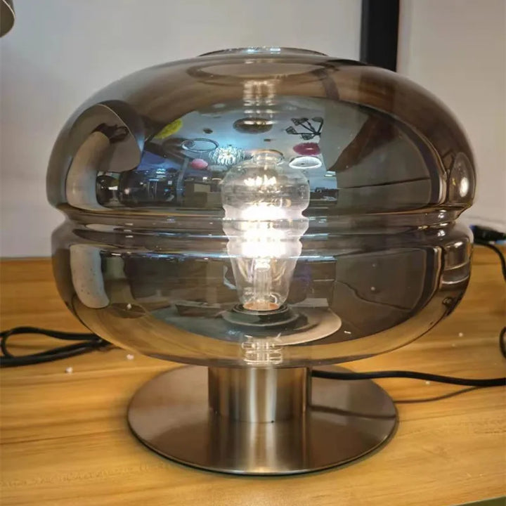 Moderne Bordlampe i Glas og Metal
