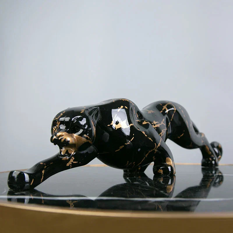 Elegant Jaguar Stenskulptur i Høj Kvalitet
