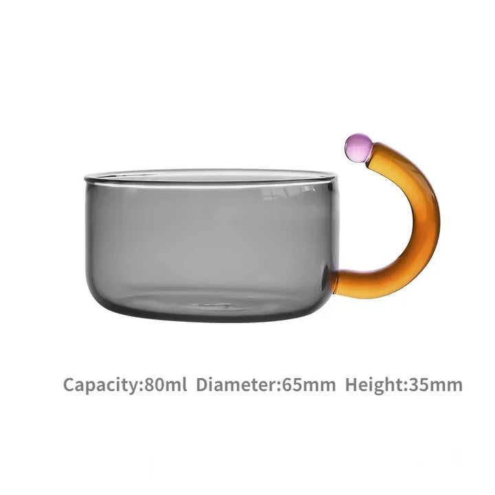 Håndlavet Vintage Glas Teapot med Blå Yderside og Amber Håndtag