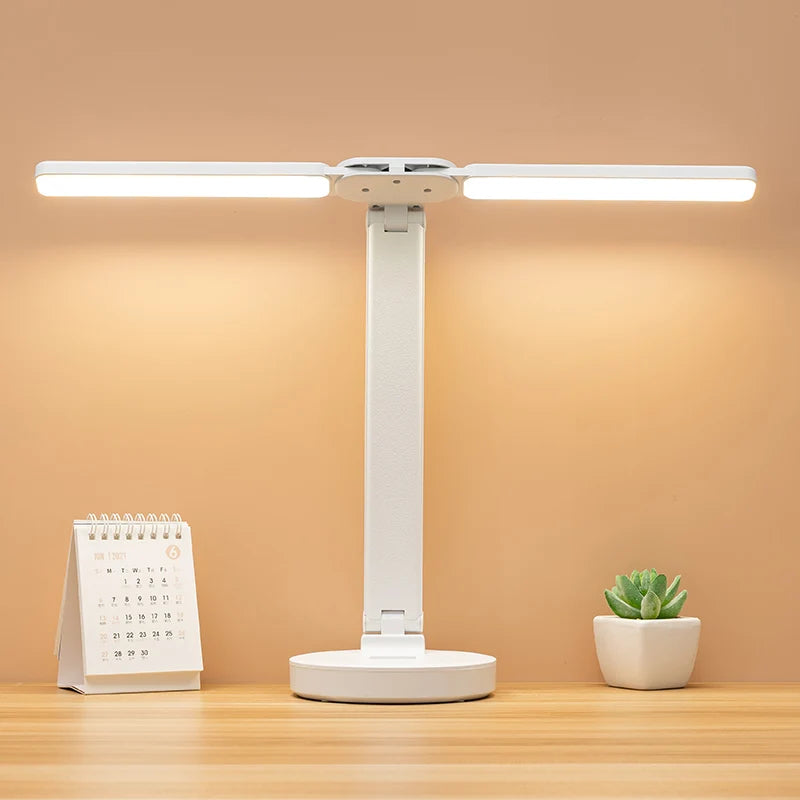 Justerbar Genopladelig LED Skrivebordslampe med Telefonholder