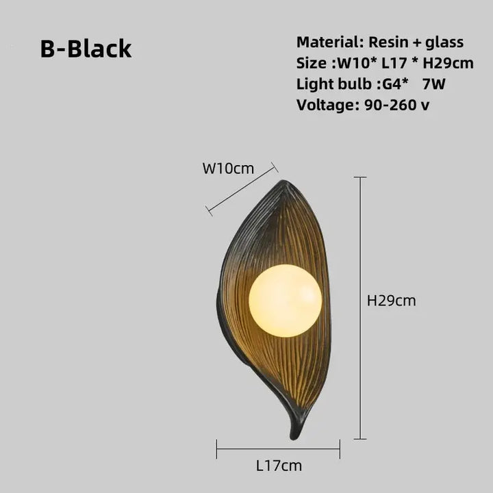 Guldblad LED Væglampe med Blød Belysning