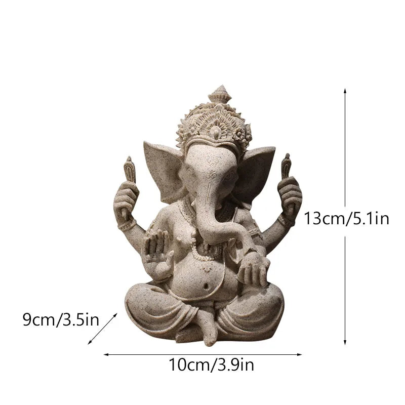 Harz Statuer af Ganesha, Buddha, Shiva, Sai Baba og Hanuman