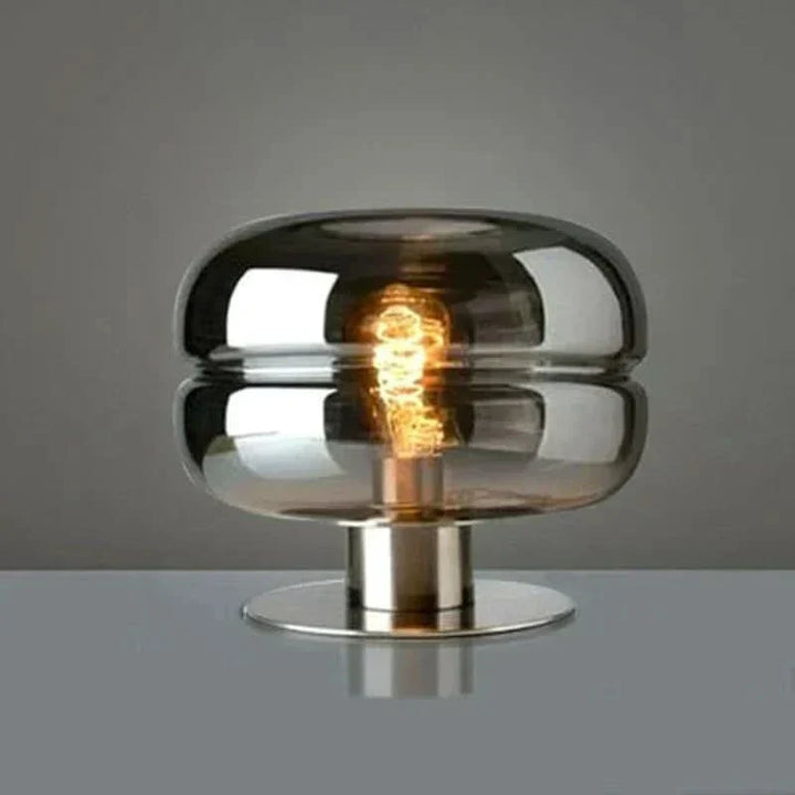 Skandinavisk Glas Bordlampe i Klar, Røggrå eller Cognac