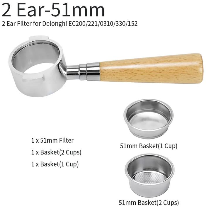 Kaffepulverholder 51mm til Delonghi EC680/EC685