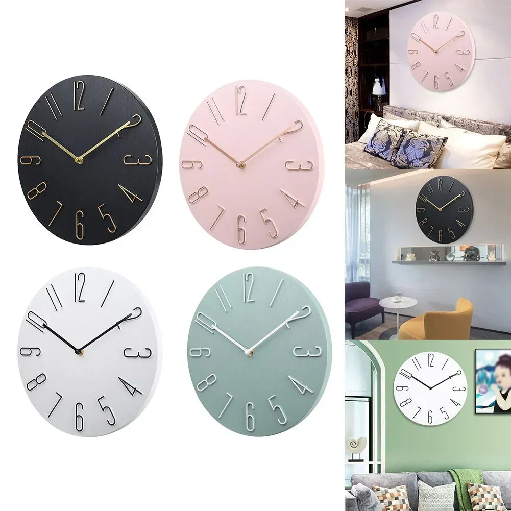 Minimalistisk Quartz Vægur i Hvid, Blå, Sort og Pink