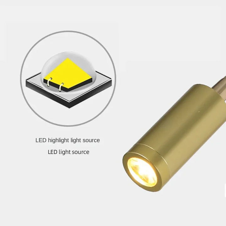 Justerbar LED Læselampe med Fleksibel Arm i Sort
