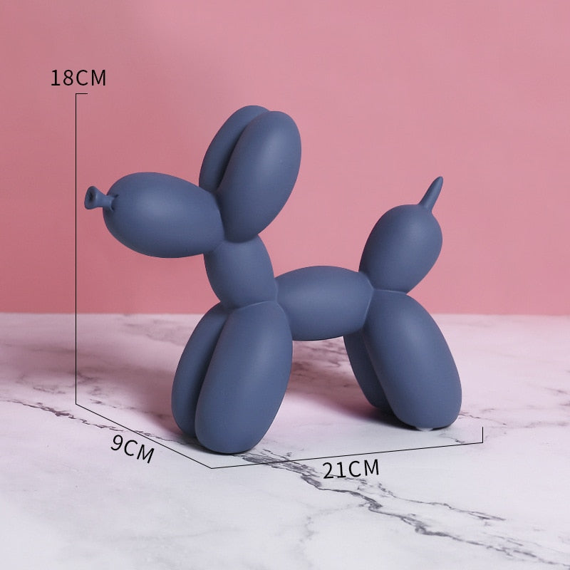 Harlekin Ballonhund Skulptur i Håndlavet Harpiks