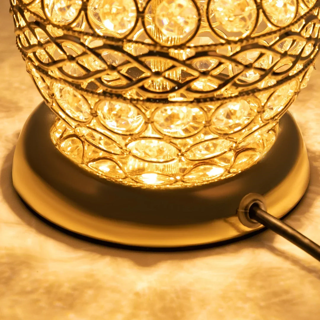 Moderne Guld Krystal Bordlampe med Justerbart LED Lys