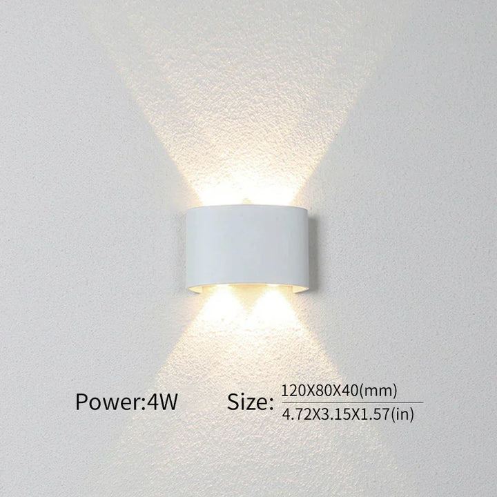 Minimalistisk Aluminium LED Væglampe til Indendørs og Udendørs Brug