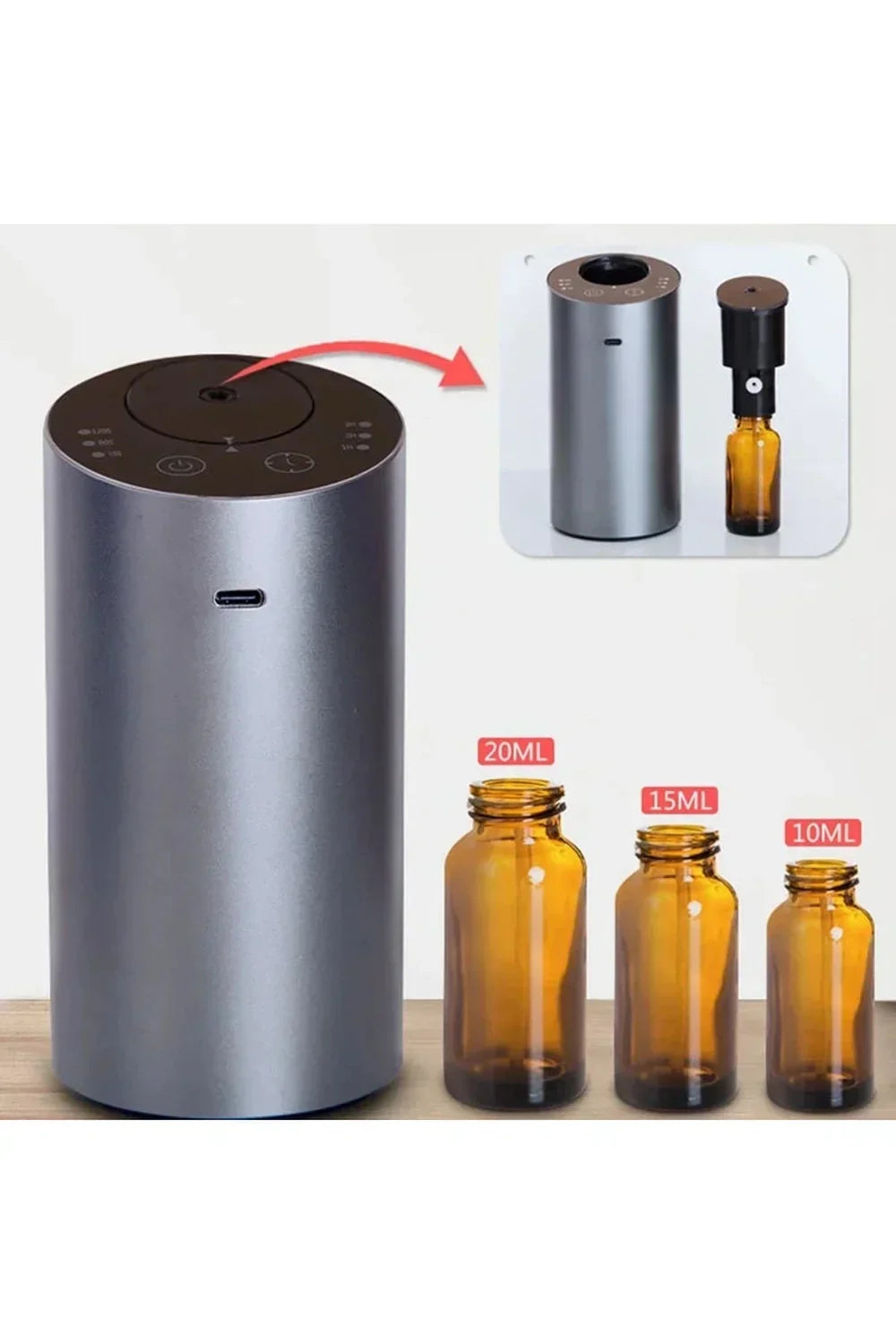 Elegant Metallic Aroma Diffuser og Luftfugter med USB-opladning