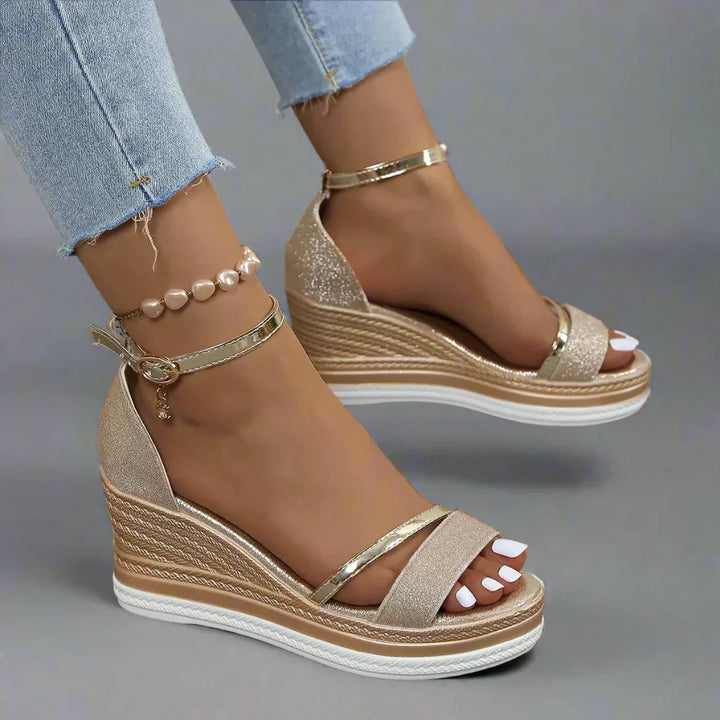 Emma | Dame Plateau Kilehæle Sandaler Med Åben Tå