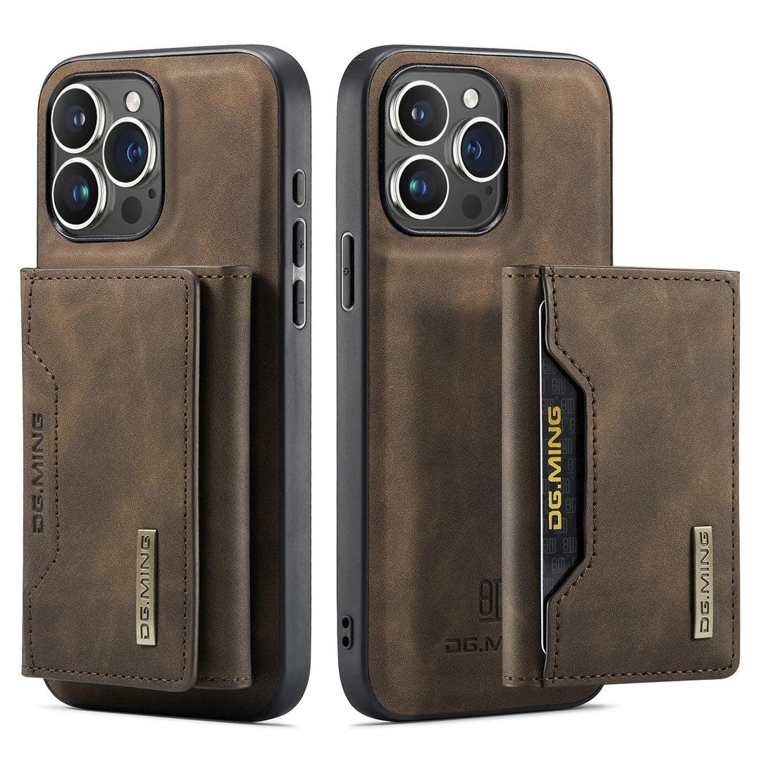 Magnetisk 2-i-1 iPhone Cover med Aftagelig Læderpung