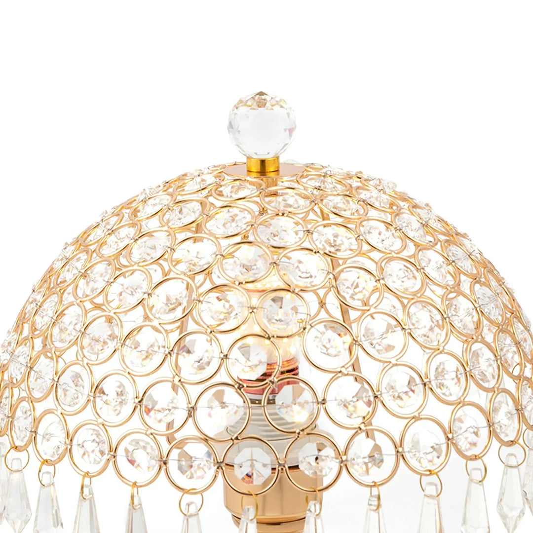 Moderne Guld Krystal Bordlampe med Justerbart LED Lys