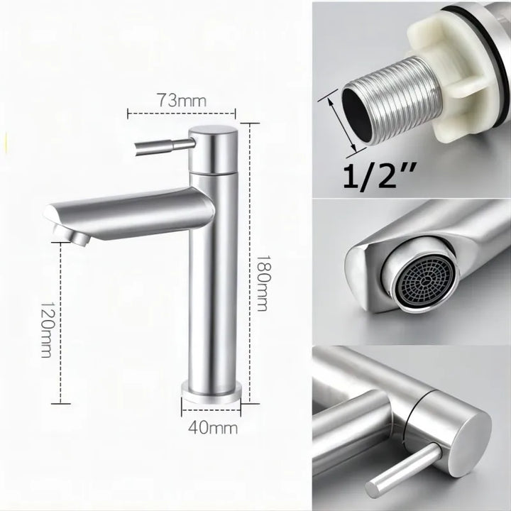 Stainless Steel Vask Faucet med Enkelt Greb og Miljøvenligt Design