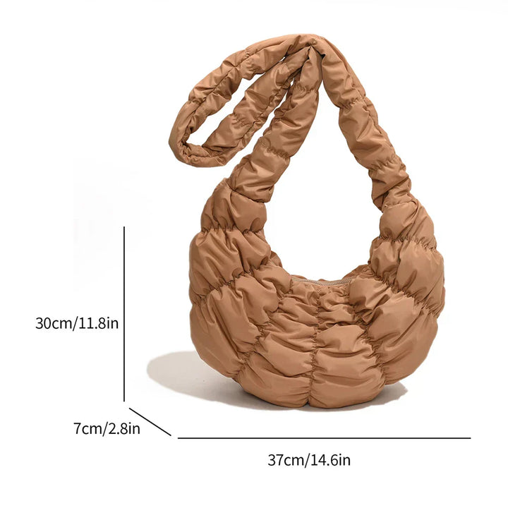 Puff Croissant Skuldertaske i Let Nylon