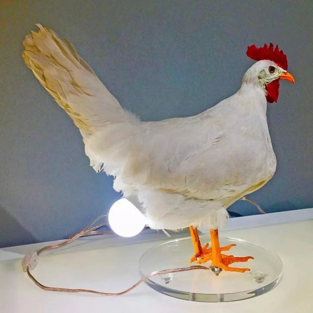 Rustik Kylling Bordlampe i ABS med Varmt Lys