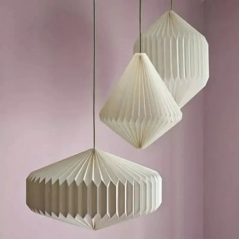 Origami Papirlanterne i Hvid - Minimalistisk Design
