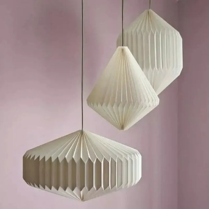 Origami Papirlanterne i Hvid - Minimalistisk Design