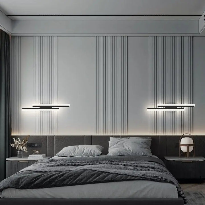 Moderne Sort og Guld LED Væglampe med Justerbar Akrylskærm