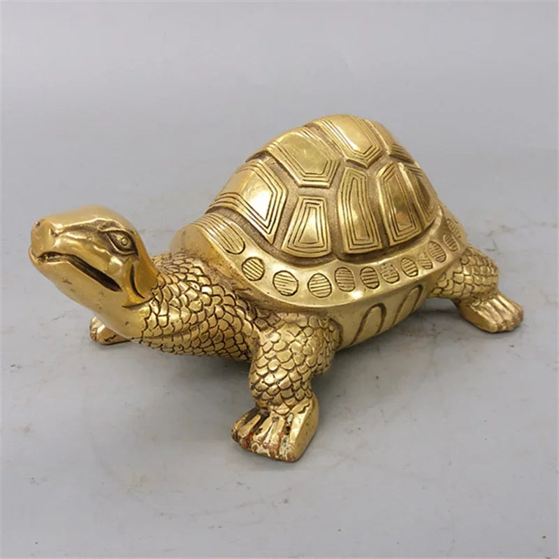 Messing Skildpadde Statue til Feng Shui - Symbol på Lang Levetid og Sundhed