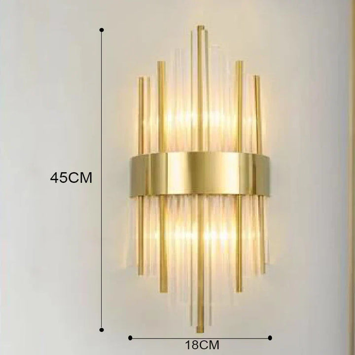 Elegant Guld LED Væglampe med Blød Belysning