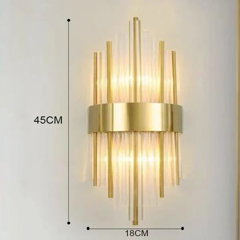 Elegant Guld LED Væglampe med Moderne Design