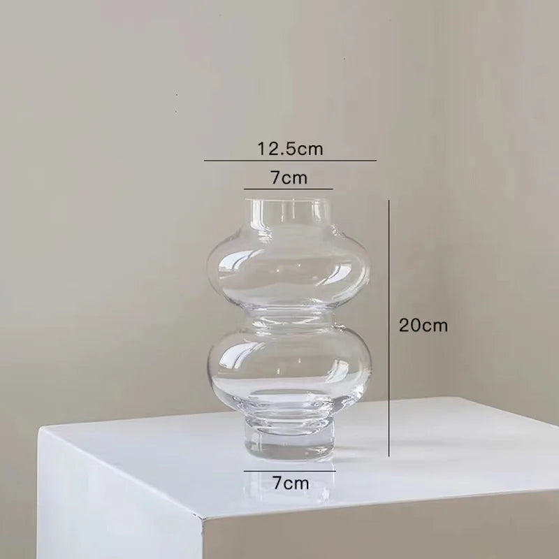 To-Trins Gul Glasvase i Letvægtsglas