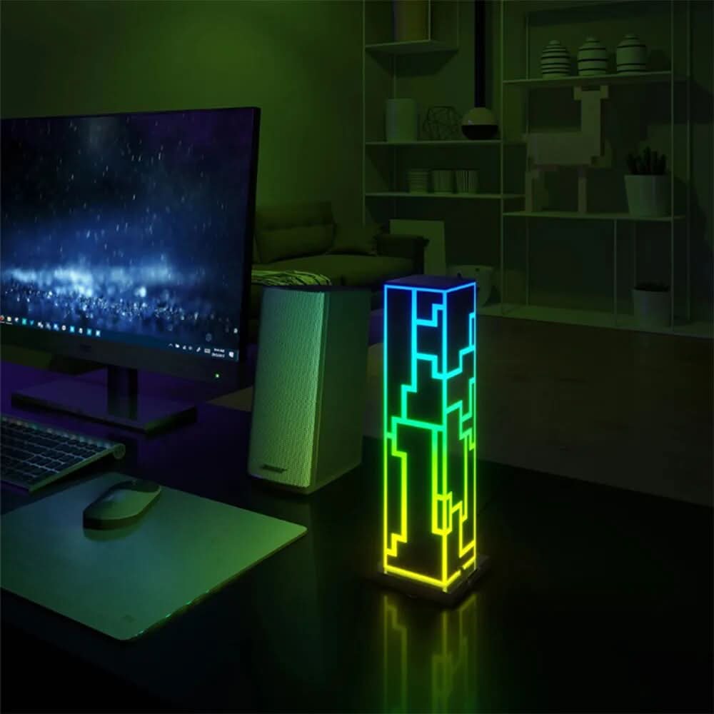 Elegant Keramisk Bordlampe med Varmt Hvidt Lys