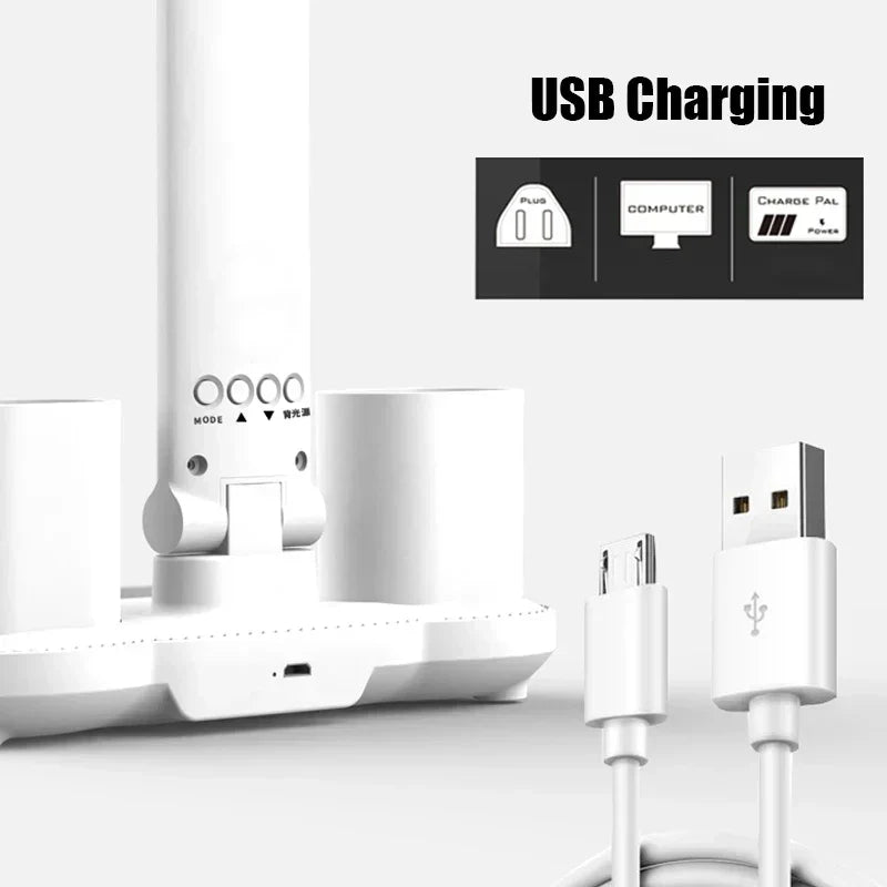 Multifunktionel Smart Bordlampe med Blæser og Digitalur