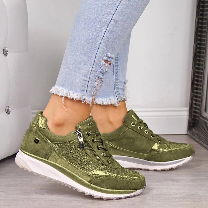 Glitterdetaljerade Plattformssneakers