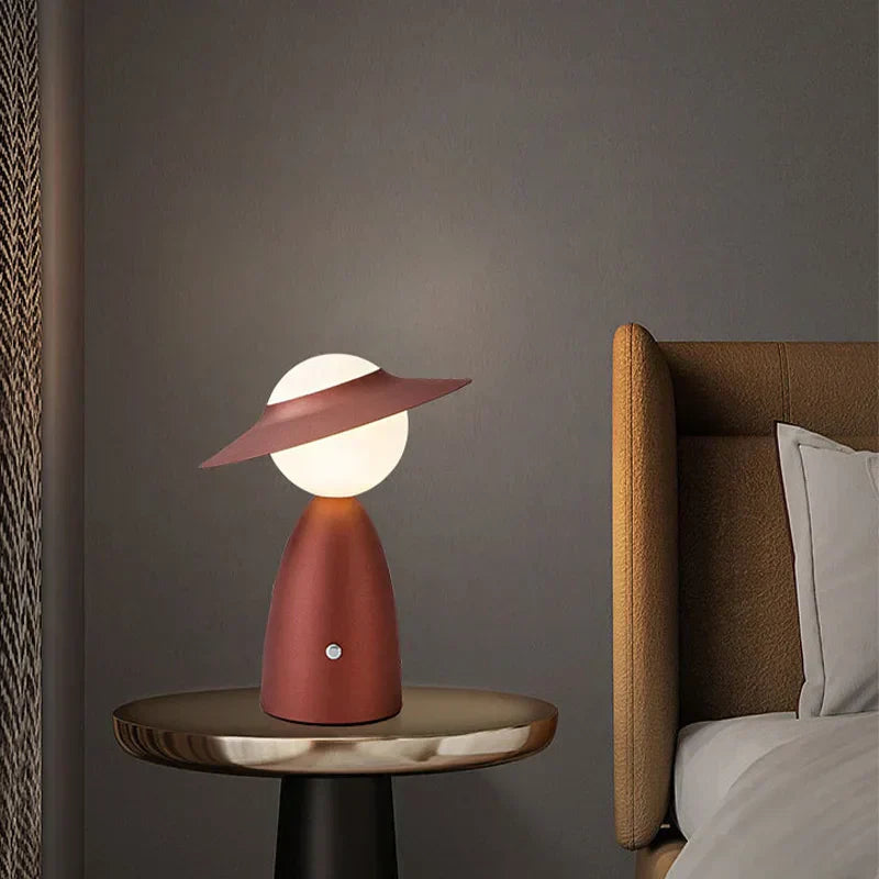 Trådløs Hat-formet Bordlampe med Touch Control