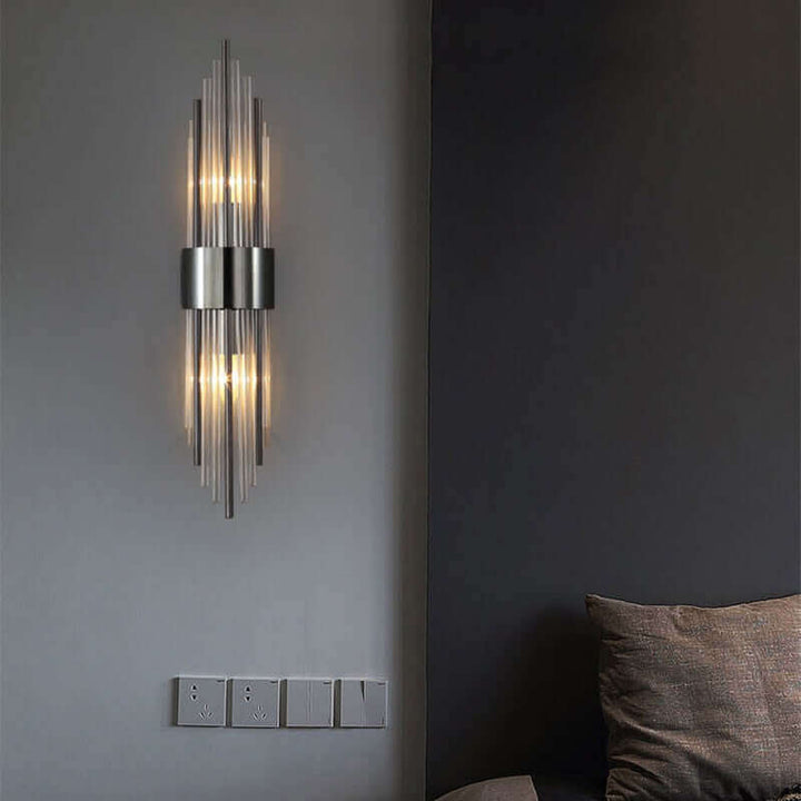 Art Deco Væglampe i Guld med Op & Ned Skærme