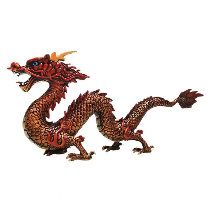Elegant Kinesisk Drage Feng Shui Skulptur i PVC