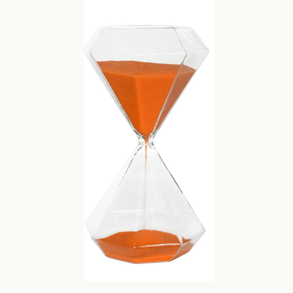 Diamantformet Glas Timeglas med Farverigt Sand - 5-60 Minutters Timer