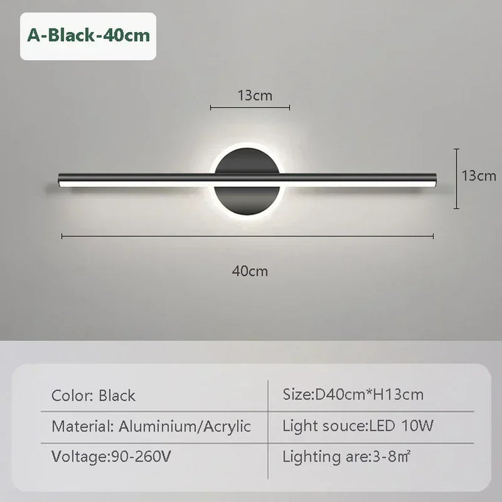 Elegant Minimalistisk LED Væglampe til Badeværelse og Soveværelse