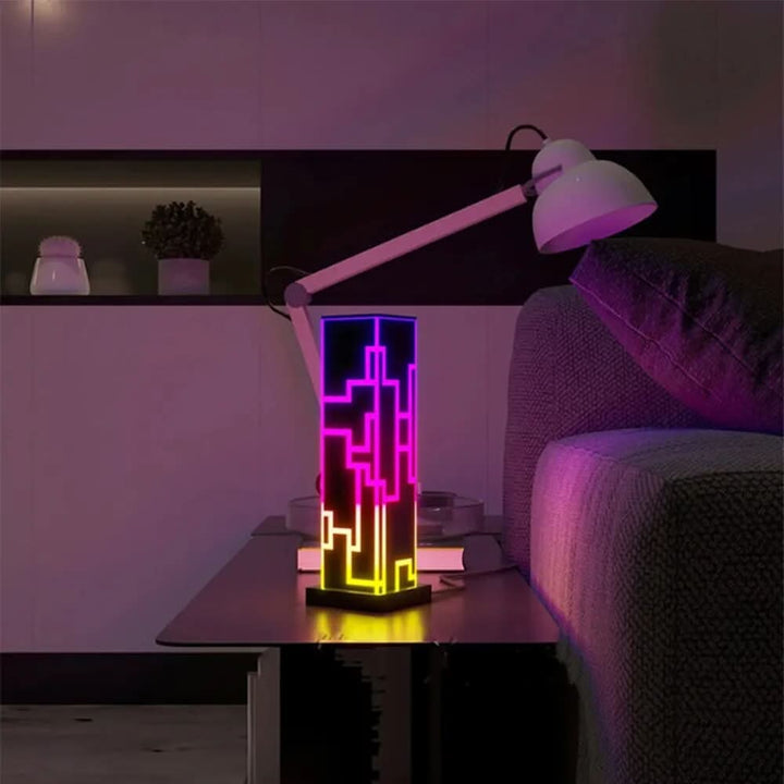 Elegant Keramisk Bordlampe med Varmt Hvidt Lys