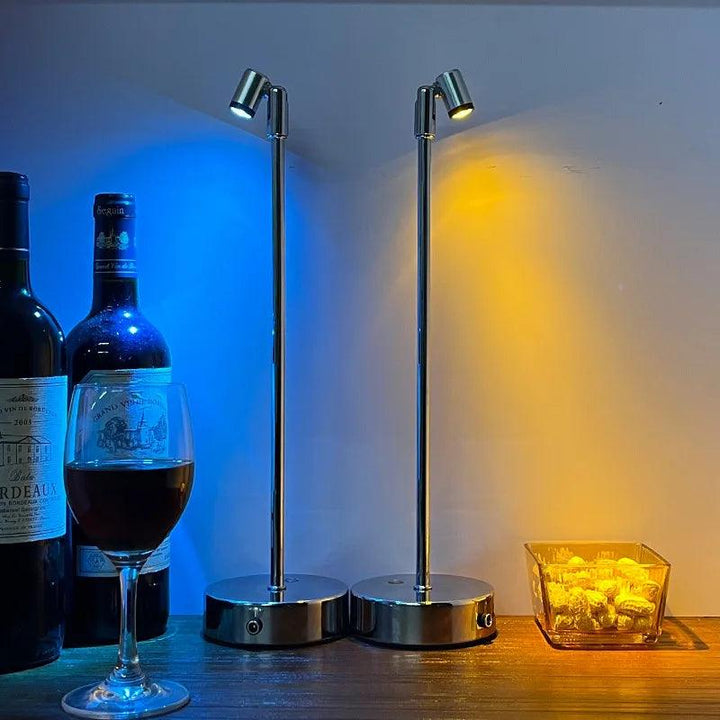 Genopladelig Vintage Bordlampe med Berøringsdæmpning i Sølv
