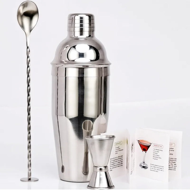 Cocktailshaker Sæt i Rustfrit Stål med Vinreol
