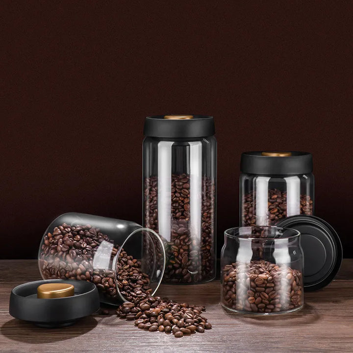 Lufttæt Vakuumforseglet Glasbeholder til Kaffe og Fødevarer