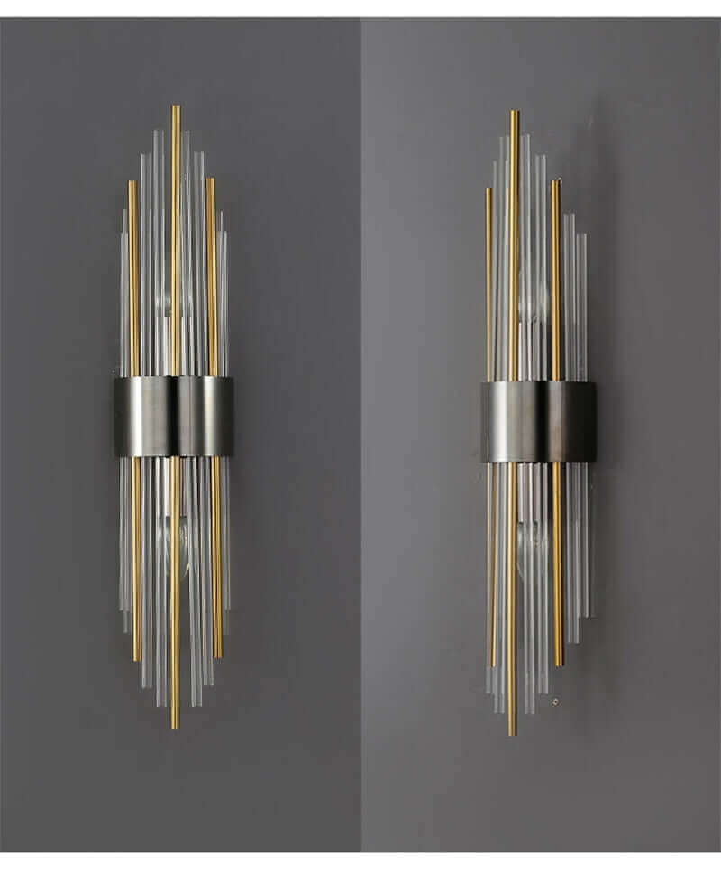 Art Deco Væglampe i Guld med Op & Ned Skærme