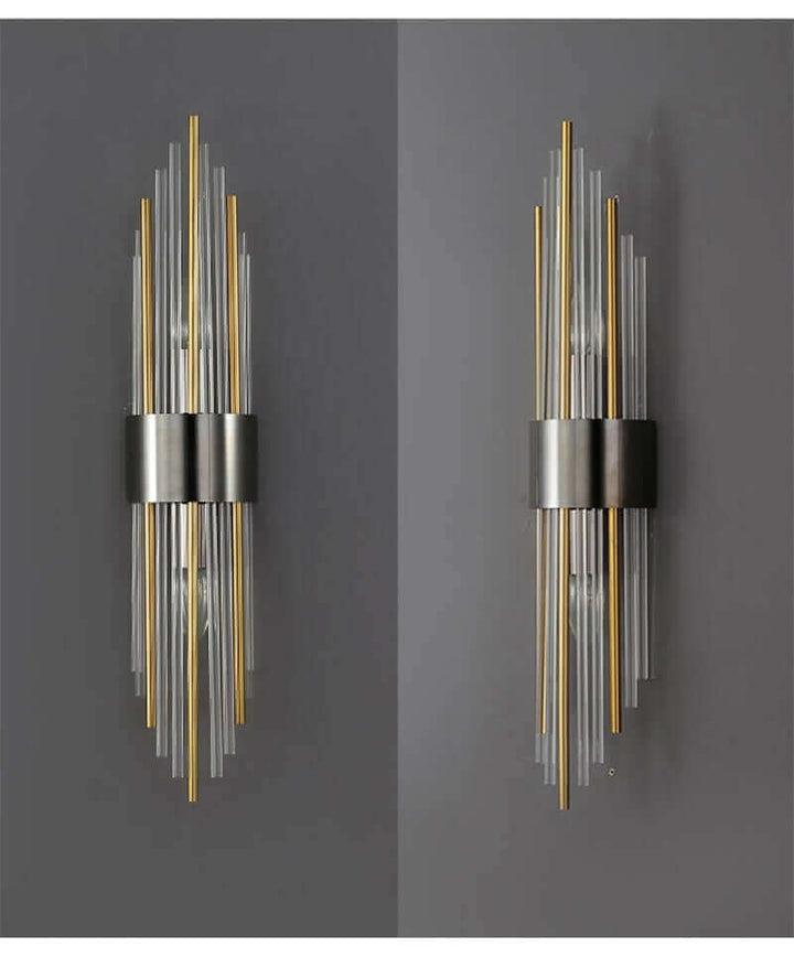 Art Deco Væglampe i Guld med Op & Ned Skærme