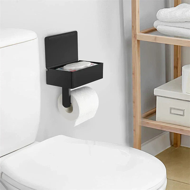 Elegant Metal Toiletpapirholder i Sort eller Sølv